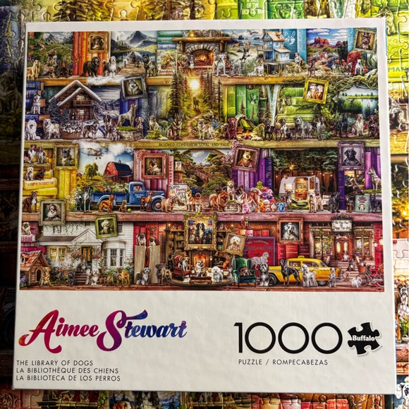 The Library of Dogs 1000-Piece Jigsaw Puzzle 📚🐶🧩 - Picture 1 of 4